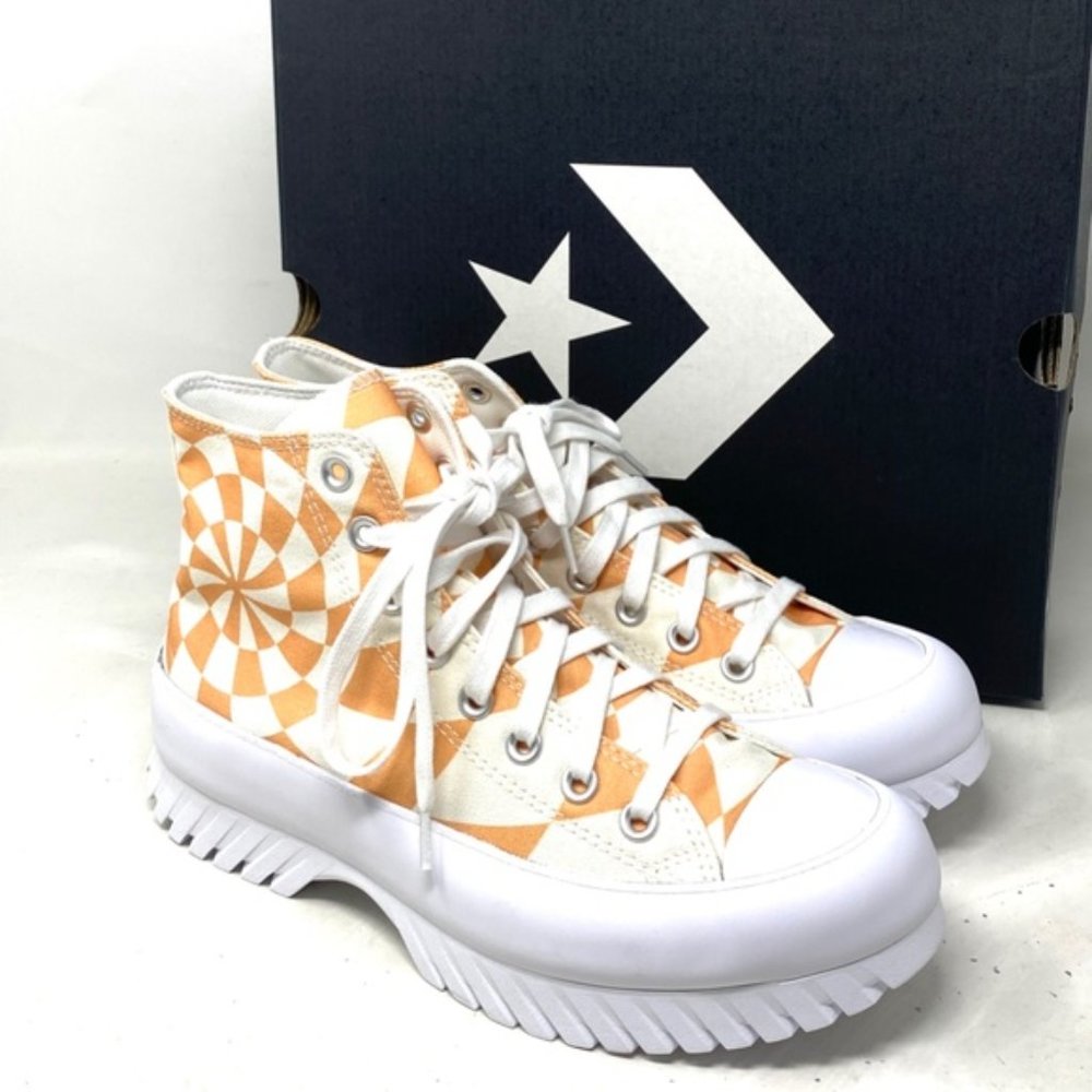 Converse Chuck Taylor Lugged 2.0 Shoe Canvas Women High Top Orange Candy A10022C - Picture 5 of 10